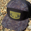 Topography Waterproof Antler Leather Patch Hat, Green or Brown Patch