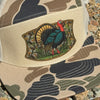 Turkey Hunting 7 Panel Camo Snapback Hat, Unisex