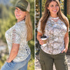 Gritty but Pretty, Hand Cut, Braided & Beaded, Women's Camo T-Shirt