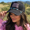 Jesus Saves Hat, Option for Turquoise / Chain Embellishments