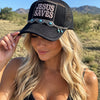 Jesus Saves Hat, Option for Turquoise / Chain Embellishments