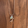 Elk Antler Necklace, Sterling Silver Chain, Green Aventurine