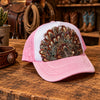 Girls Handmade Pink Feather Western Hat