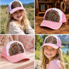 Girls Handmade Pink Feather Western Hat