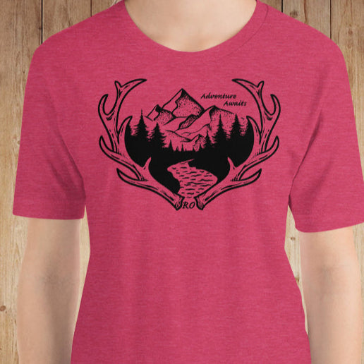 SALE 50% OFF + FREE Shipping, Adventure Awaits Women's Antler T-Shirt