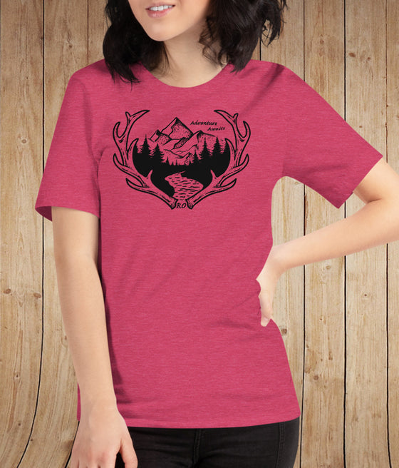 SALE 50% OFF + FREE Shipping, Adventure Awaits Women's Antler T-Shirt