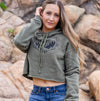 Adventure Awaits, Antler Cropped Hoodie