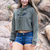 Adventure Awaits, Antler Cropped Hoodie