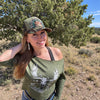 Off the Shoulder Raw Edge Archery Moose Rockstarlette Outdoors Sweatshirt