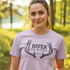 River to Ridge Lavender Antler 100% Cotton Vintage Washed T