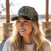 FAITH, Embelished Camo Trucker Hat w/ Chain & Rhinestone Cross