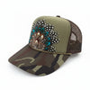 Camo Guinea Fowl Feather Trucker Hats, Optional Shotgun Shell, Handmade