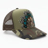 Camo Feather Trucker Hats, Optional Shotgun Shell, Handmade