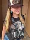 Concealed Carry Cowhide & Hand Tooled Leather Crossbody Fringe Bag
