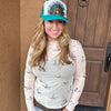 Sheer Mallard Duck Mock Neck Mesh Top, Women's Limited Edition