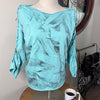 Teal Cross, Hand Cut, Braided & Dyed, Wearable Art Faith T-Shirt