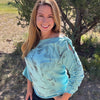 Teal Cross, Hand Cut, Braided & Dyed, Wearable Art Faith T-Shirt