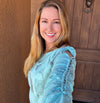 Teal Cross, Hand Cut, Braided & Dyed, Wearable Art Faith T-Shirt