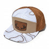 Topography Print Waterproof Leather Antler Patch Hat, White & Tan