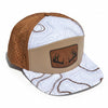 Topography Print Waterproof Leather Antler Patch Hat, White & Tan