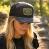Topography Waterproof Antler Leather Patch Hat, Green or Brown Patch