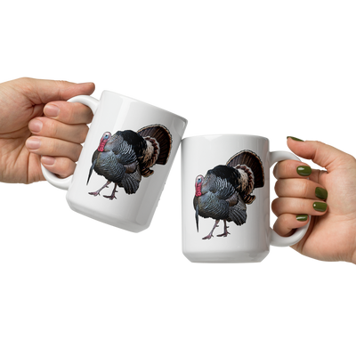 Bundle Discount, Set of 2 Large 15oz Turkey Coffee Mugs