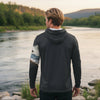 Christian Gunmetal Grey Camo Cross UPF 50 Hoodie, Matthew 16:26