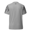 Product mockup of the back of a River to Ridge Tactical grey T shirt