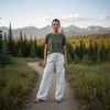 Topographical Map Wide Leg Cotton Lounge Pants