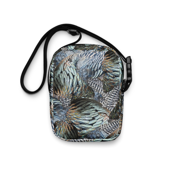 Crossbody concealed carry bag in Turkey Feather Pattern from River to Ridge Clothing Brand