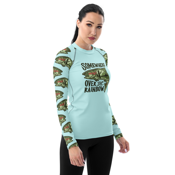 Women's UPF 50 Rainbow Trout Fishing Rash Guard Shirt