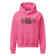  Product mockup from a River to Ridge Clothing Brand Stay Wild Archery Arrow Hoodie in pink