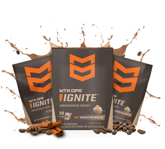 Hot IGNITE Mountain Mocha MTN OPS Energy & Focus, 20 Trail Packs