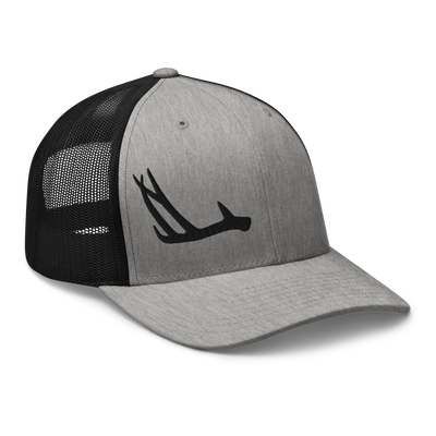 Antler Logo Shed Hunting Snapback Hat, Unisex, Cranberry or Grey