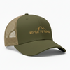 Olive River to Ridge Snapback Trucker Hat, Unisex