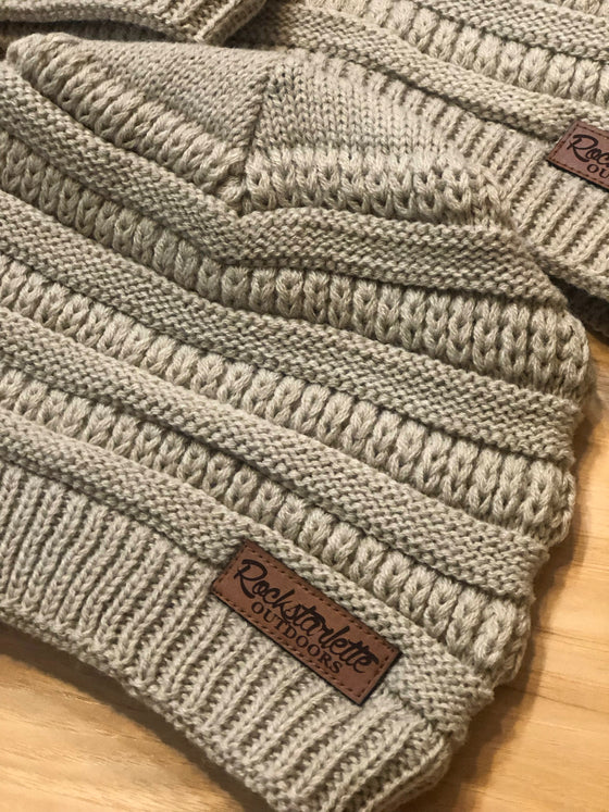 SALE 25% OFF, FREE Shipping Women's Cable Knit Slouch Beanie, Oatmeal or Slate