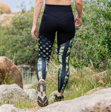  SALE 50% OFF, FREE Shipping, Compression Leggings, w/ "Booty Lift" Camo Flag