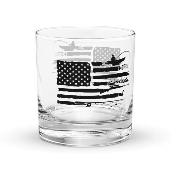 Sportsmans Flag Whiskey Glass
