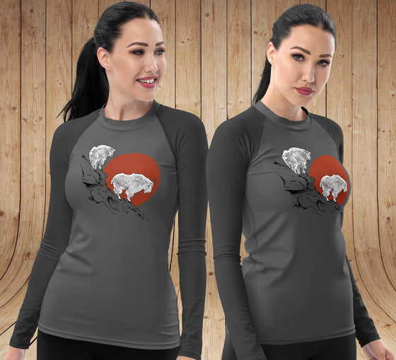 Mountain Goat Women's UPF 50 Outdoor Sports Shirt, Rash Guard