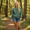 River to Ridge Organic Cotton Deer Antler Pullover, White or Green