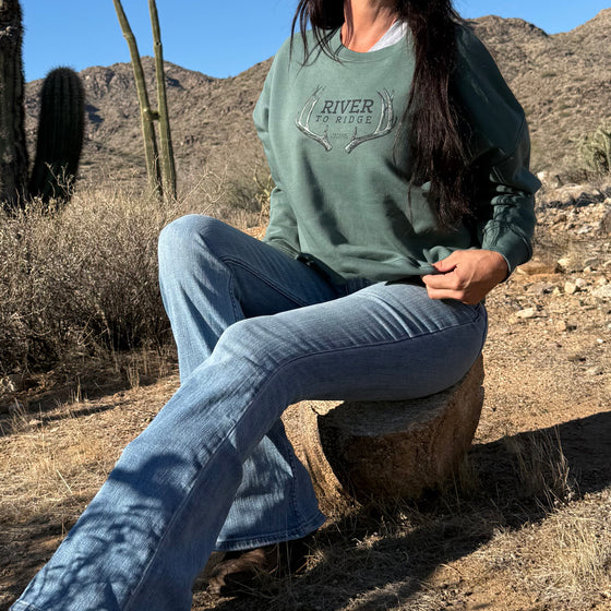 Women’s River to Ridge Organic Cotton, Fleece Lined Deer Antler Pullover