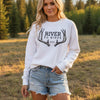River to Ridge Organic Cotton Deer Antler Pullover, White or Green