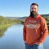 UPF 50 Unisex Backcountry Taxi Hoodie, Alaska Bush Plane, Rust