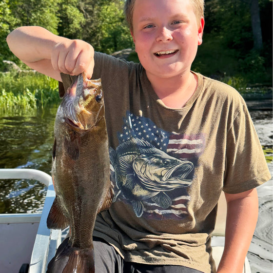 SALE + FREE Shipping Men's Bass Fishing USA Patriotic T Shirt