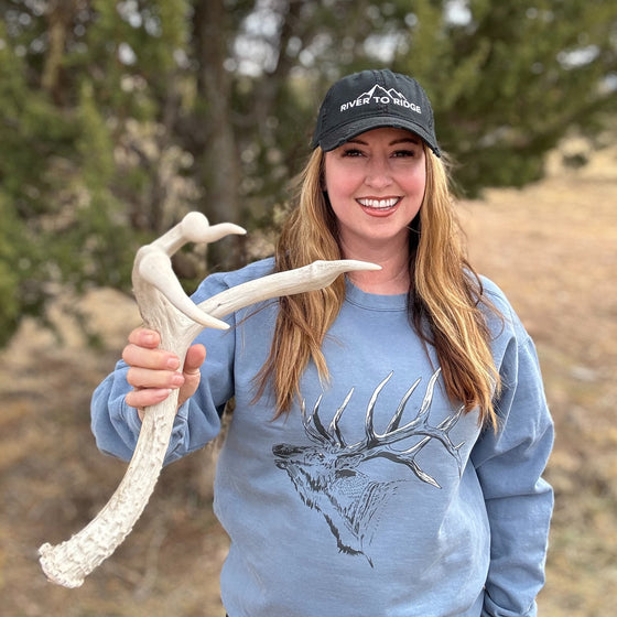 Elk Logo Vintage Wash Unisex Garment Dyed Sweatshirt