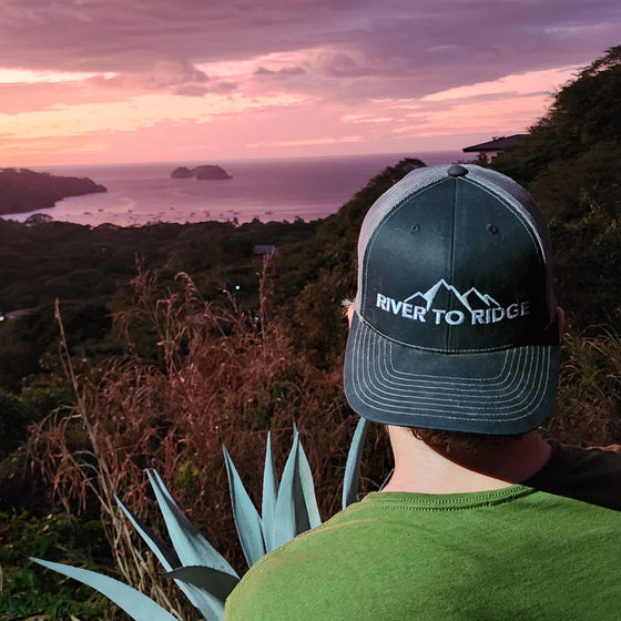 Black & Grey River to Ridge Snapback Trucker Hat