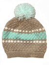 FREE Shipping, Women's Cable Knit Hat, Teal Mist / Oatmeal