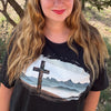 Christian Outdoors Woman Camo Cross T