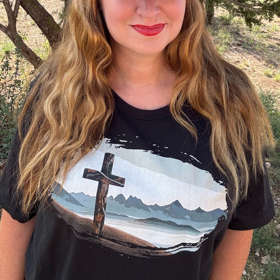 Christian Outdoors Woman Camo Cross T