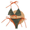 Camo & Orange String Bikini, UPF 50 Lightly Padded